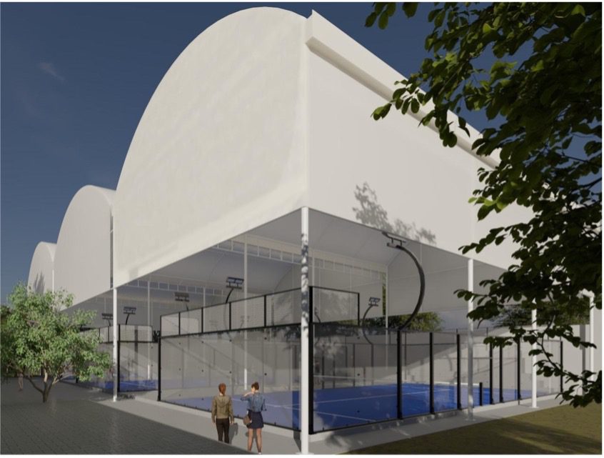 canchas padel con velaria y antepechos Cubiertas para cancha de pádel en México